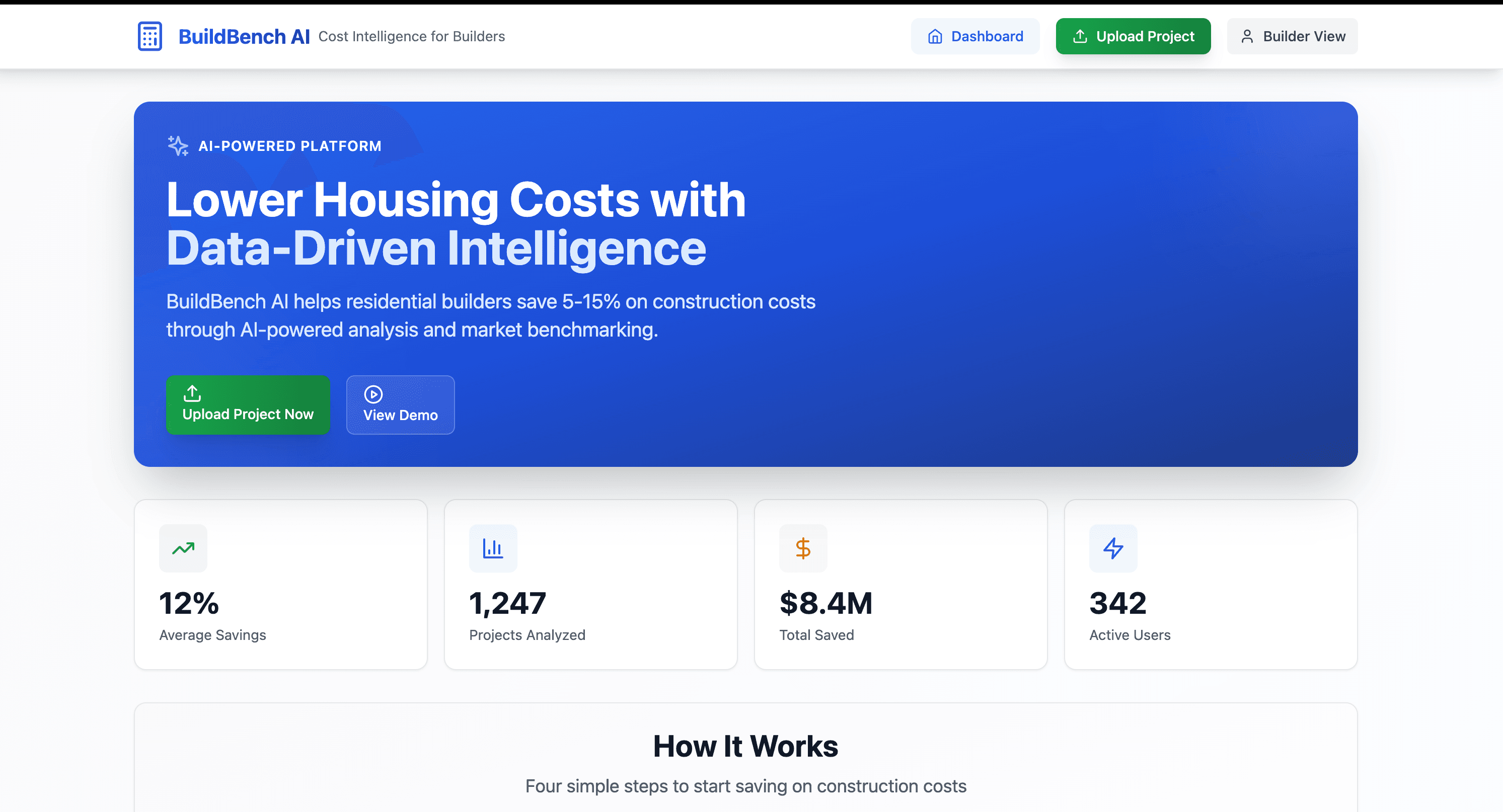 BuildBench AI - Make housing affordable by bringing AI-powered cost transparency to construction