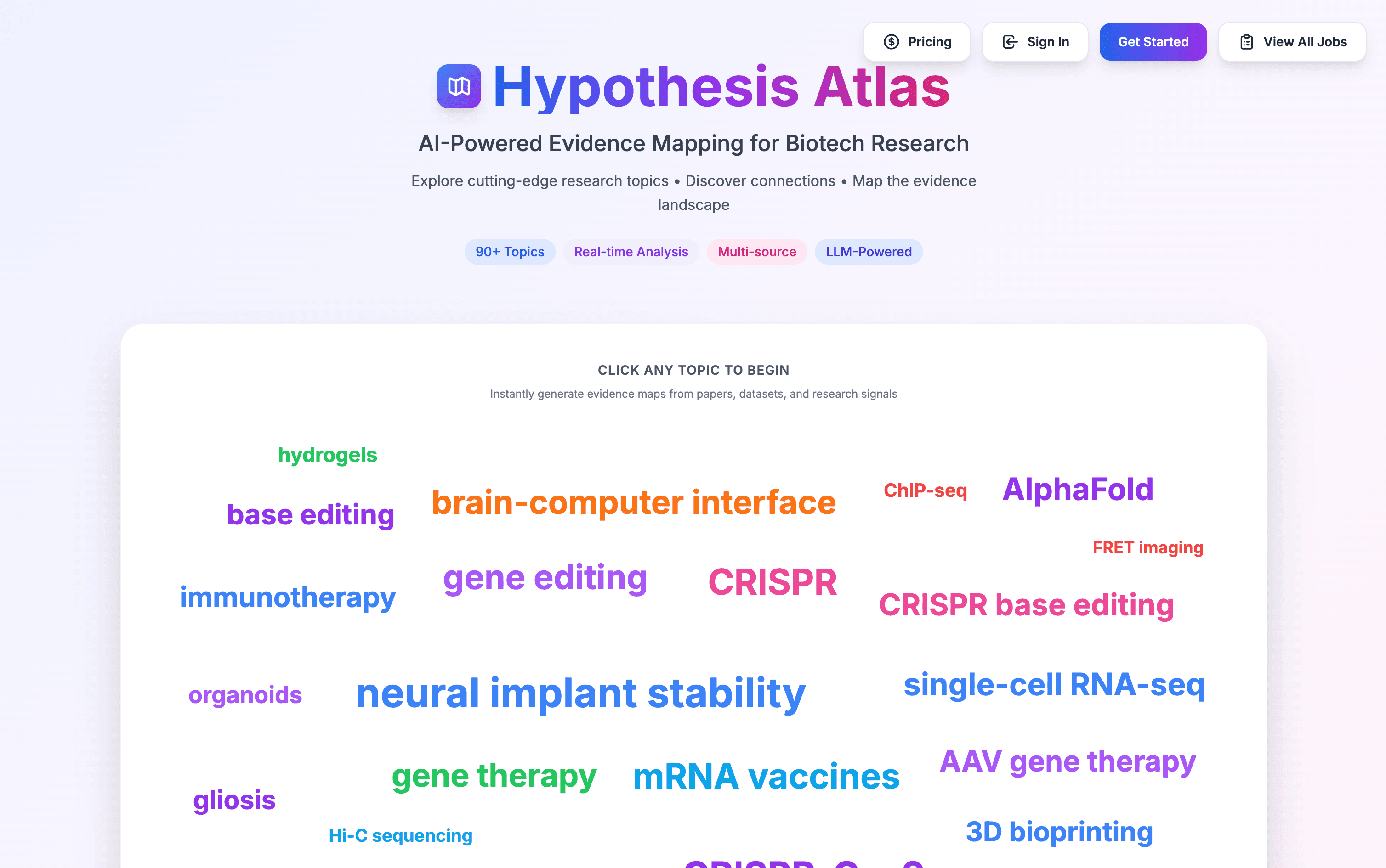 Hypothesis Atlas - AI-Powered Evidence Mapping for Biotech Research